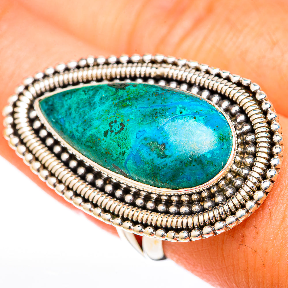 Chrysocolla Rings handcrafted by Ana Silver Co - RING122538