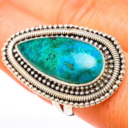Chrysocolla Rings handcrafted by Ana Silver Co - RING122538