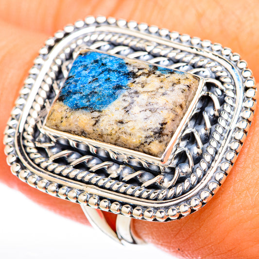 K2 Blue Azurite Rings handcrafted by Ana Silver Co - RING122557