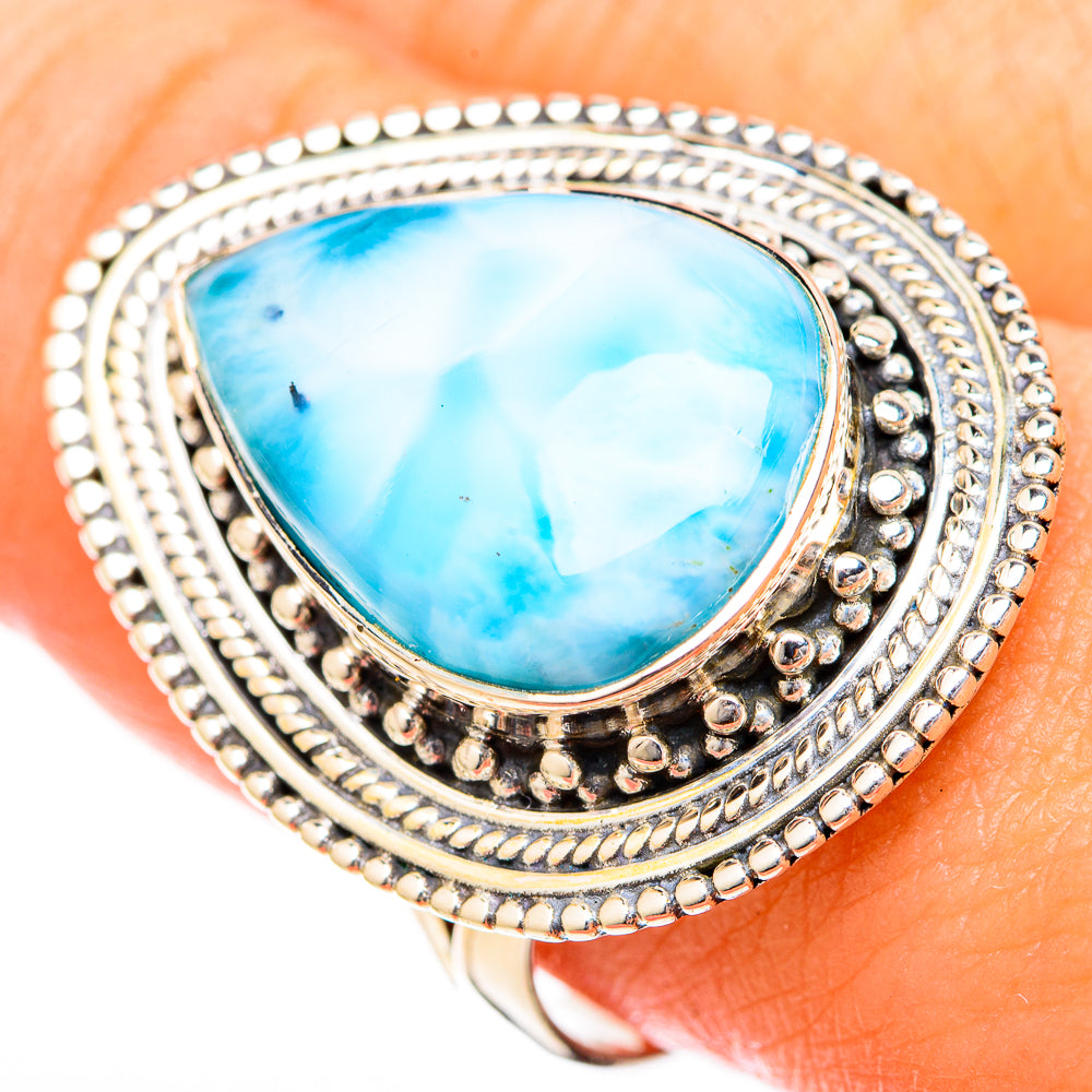 Larimar Rings handcrafted by Ana Silver Co - RING122559