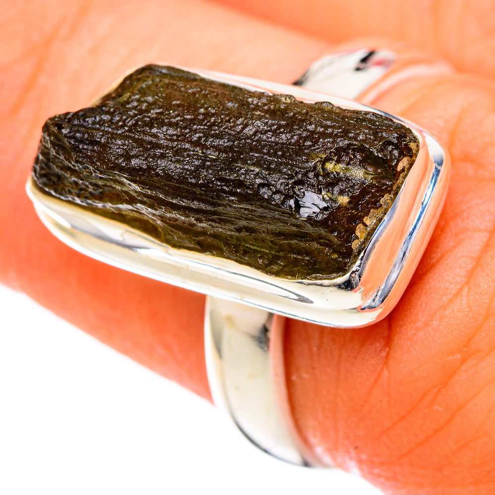 Czech Moldavite Rings handcrafted by Ana Silver Co - RING122563