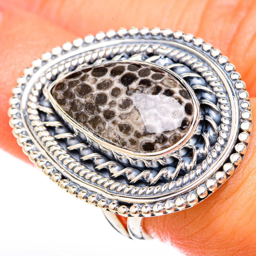 Stingray Coral Rings handcrafted by Ana Silver Co - RING122574