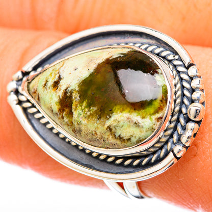 Australian Green Opal Rings handcrafted by Ana Silver Co - RING122581