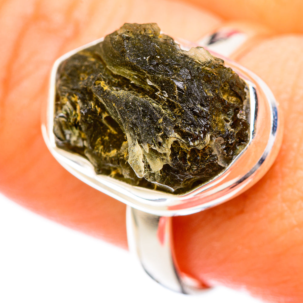 Czech Moldavite Rings handcrafted by Ana Silver Co - RING122585
