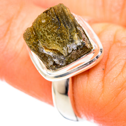 Czech Moldavite Rings handcrafted by Ana Silver Co - RING122587