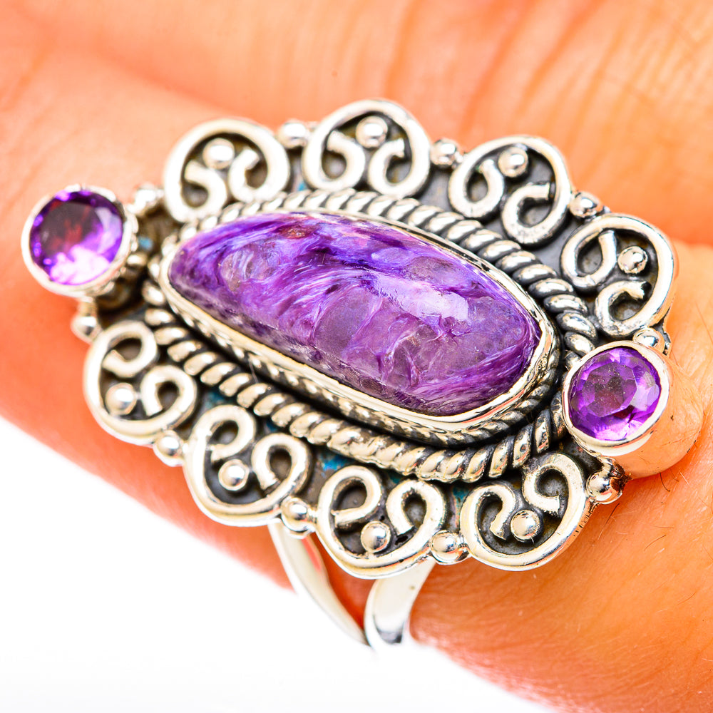 Charoite Rings handcrafted by Ana Silver Co - RING122593