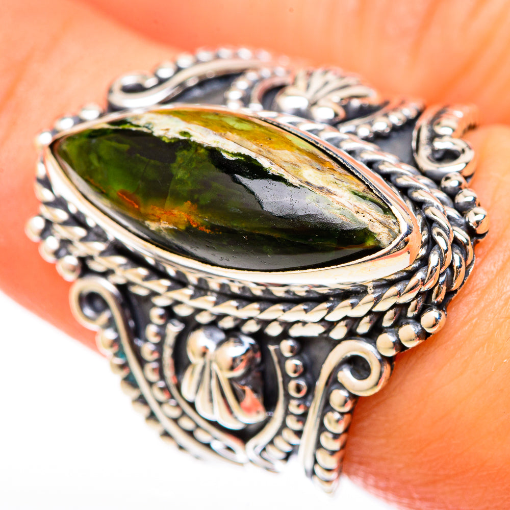 Australian Green Opal Rings handcrafted by Ana Silver Co - RING122602