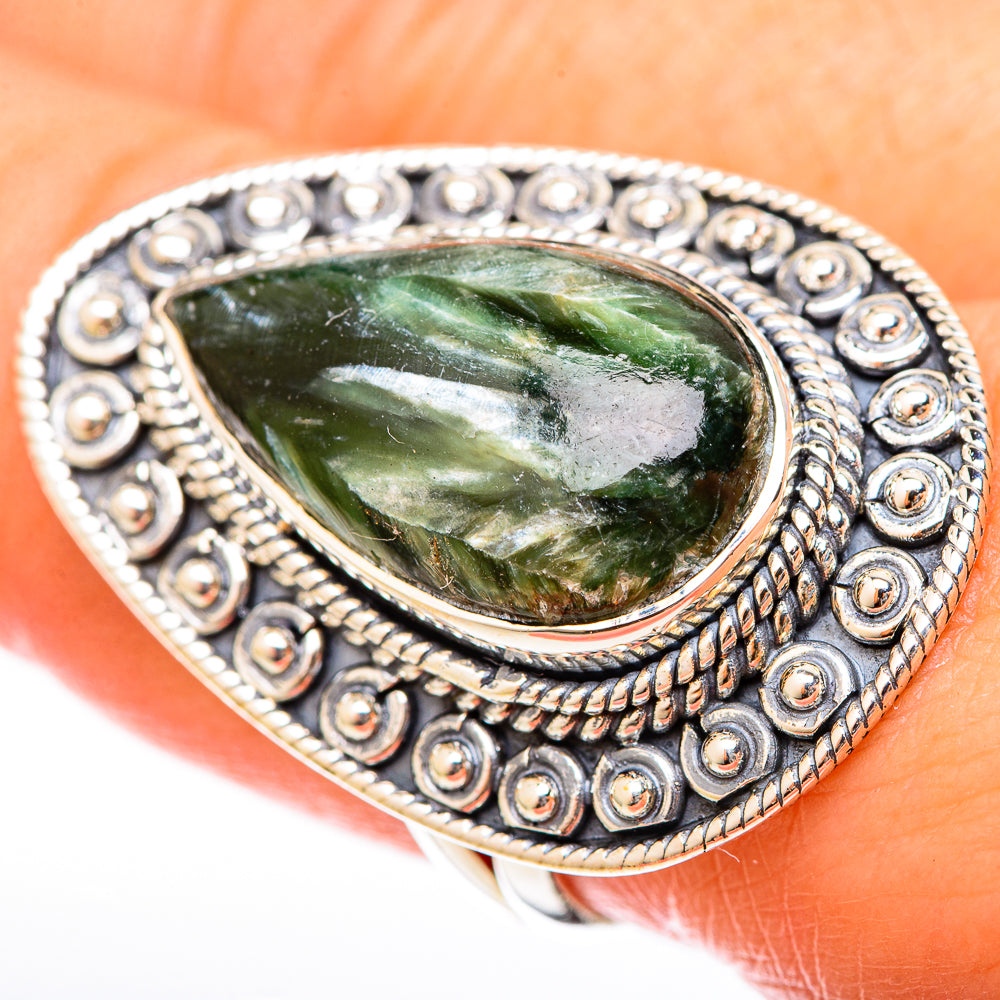 Seraphinite Rings handcrafted by Ana Silver Co - RING122603