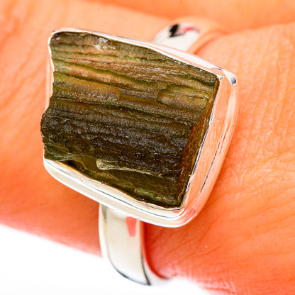 Czech Moldavite Rings handcrafted by Ana Silver Co - RING122605