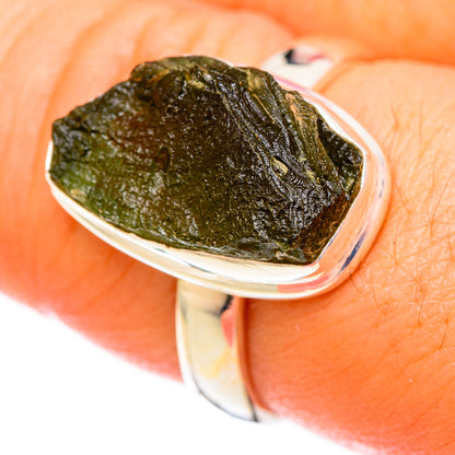 Czech Moldavite Rings handcrafted by Ana Silver Co - RING122607