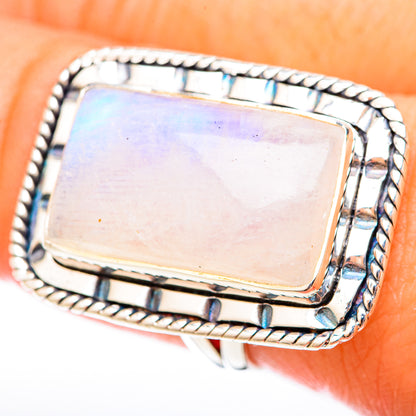 Rainbow Moonstone Rings handcrafted by Ana Silver Co - RING122612