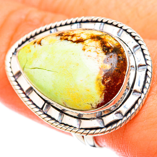 Lemon Chrysoprase Rings handcrafted by Ana Silver Co - RING122618
