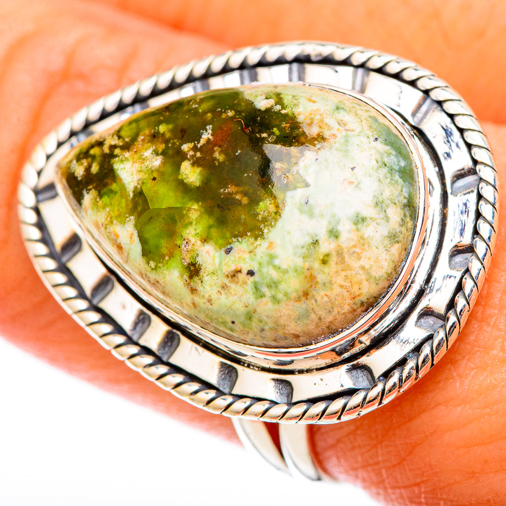 Australian Green Opal Rings handcrafted by Ana Silver Co - RING122621