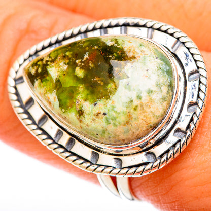 Australian Green Opal Rings handcrafted by Ana Silver Co - RING122621