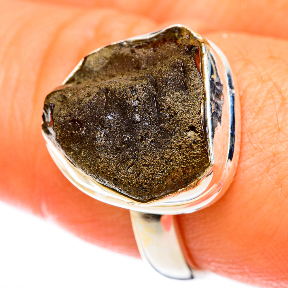 Czech Moldavite Rings handcrafted by Ana Silver Co - RING122626