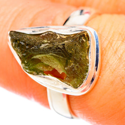 Czech Moldavite Rings handcrafted by Ana Silver Co - RING122627