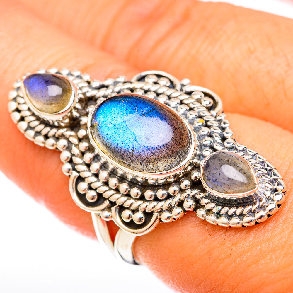 Labradorite Rings handcrafted by Ana Silver Co - RING122636