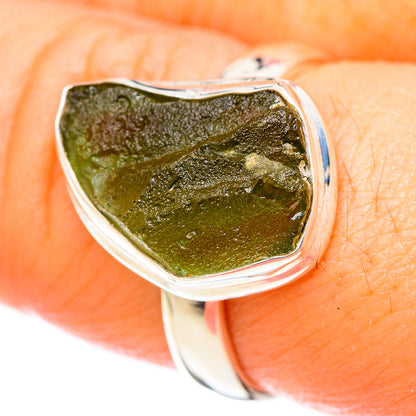 Czech Moldavite Rings handcrafted by Ana Silver Co - RING122644
