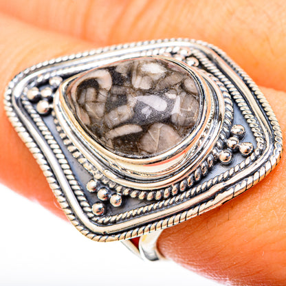Crinoid Fossil Rings handcrafted by Ana Silver Co - RING122646