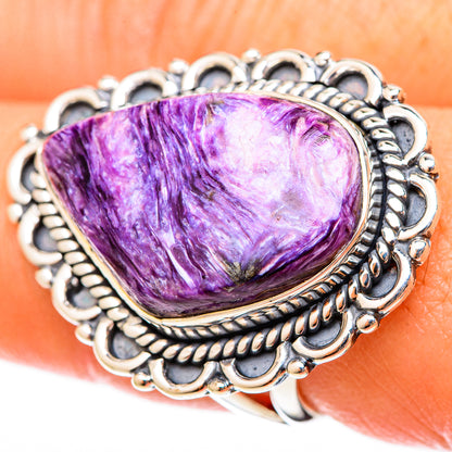Charoite Rings handcrafted by Ana Silver Co - RING122648