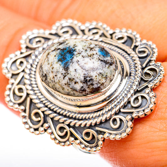 K2 Blue Azurite Rings handcrafted by Ana Silver Co - RING122652