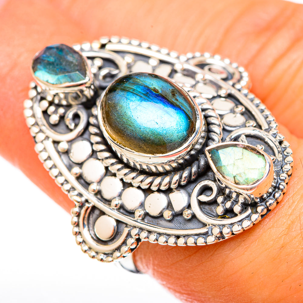 Labradorite Rings handcrafted by Ana Silver Co - RING122653