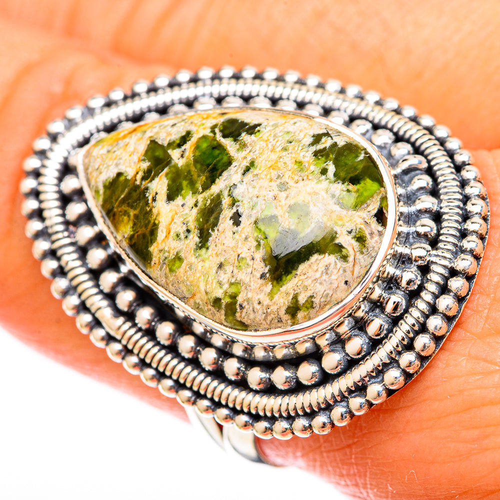 Australian Green Opal Rings handcrafted by Ana Silver Co - RING122656