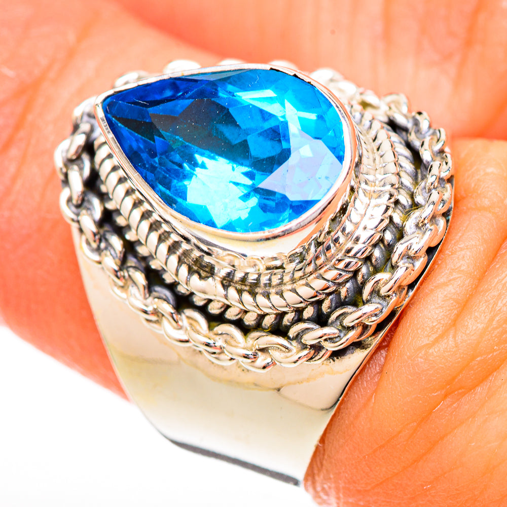 Swiss Blue Topaz Rings handcrafted by Ana Silver Co - RING122676