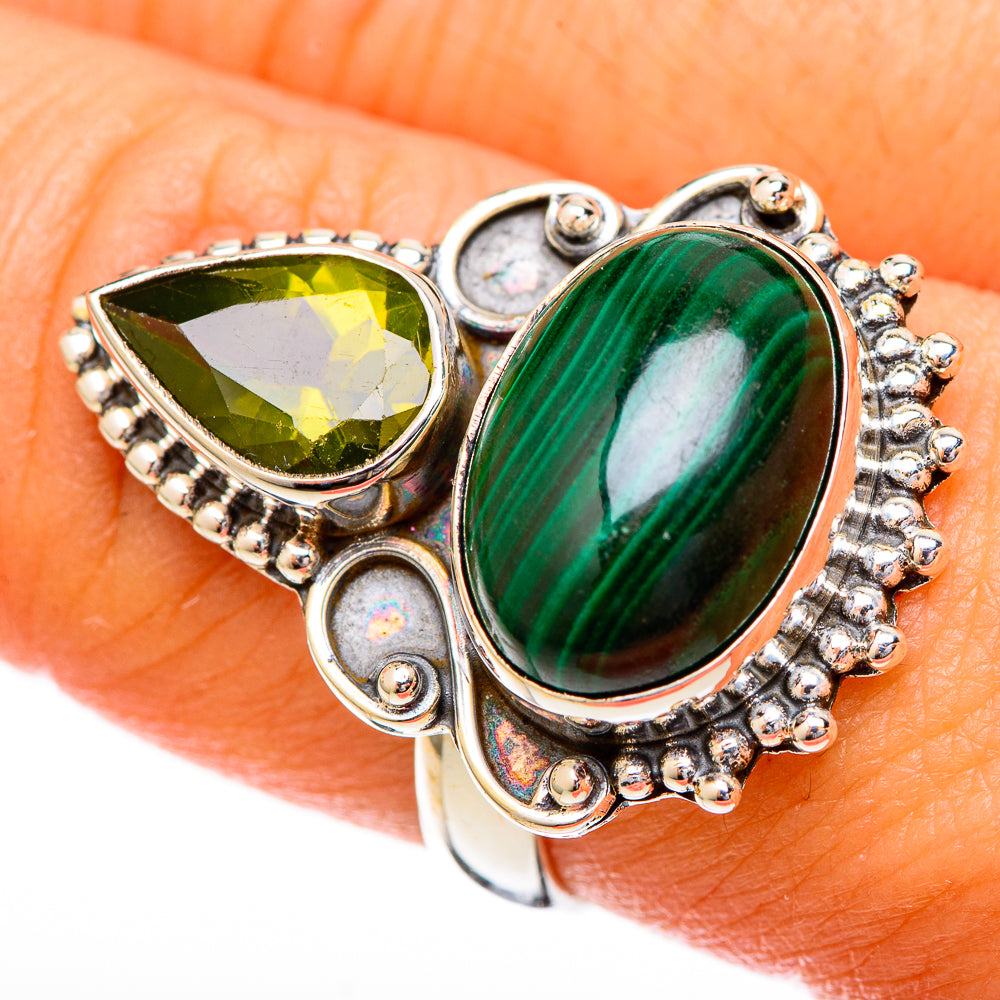 Malachite Rings handcrafted by Ana Silver Co - RING122679