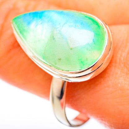 Green Moonstone Rings handcrafted by Ana Silver Co - RING122680