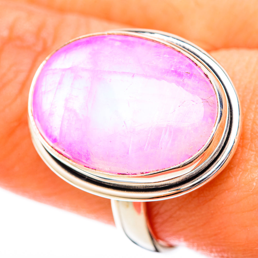 Pink Moonstone Rings handcrafted by Ana Silver Co - RING122684
