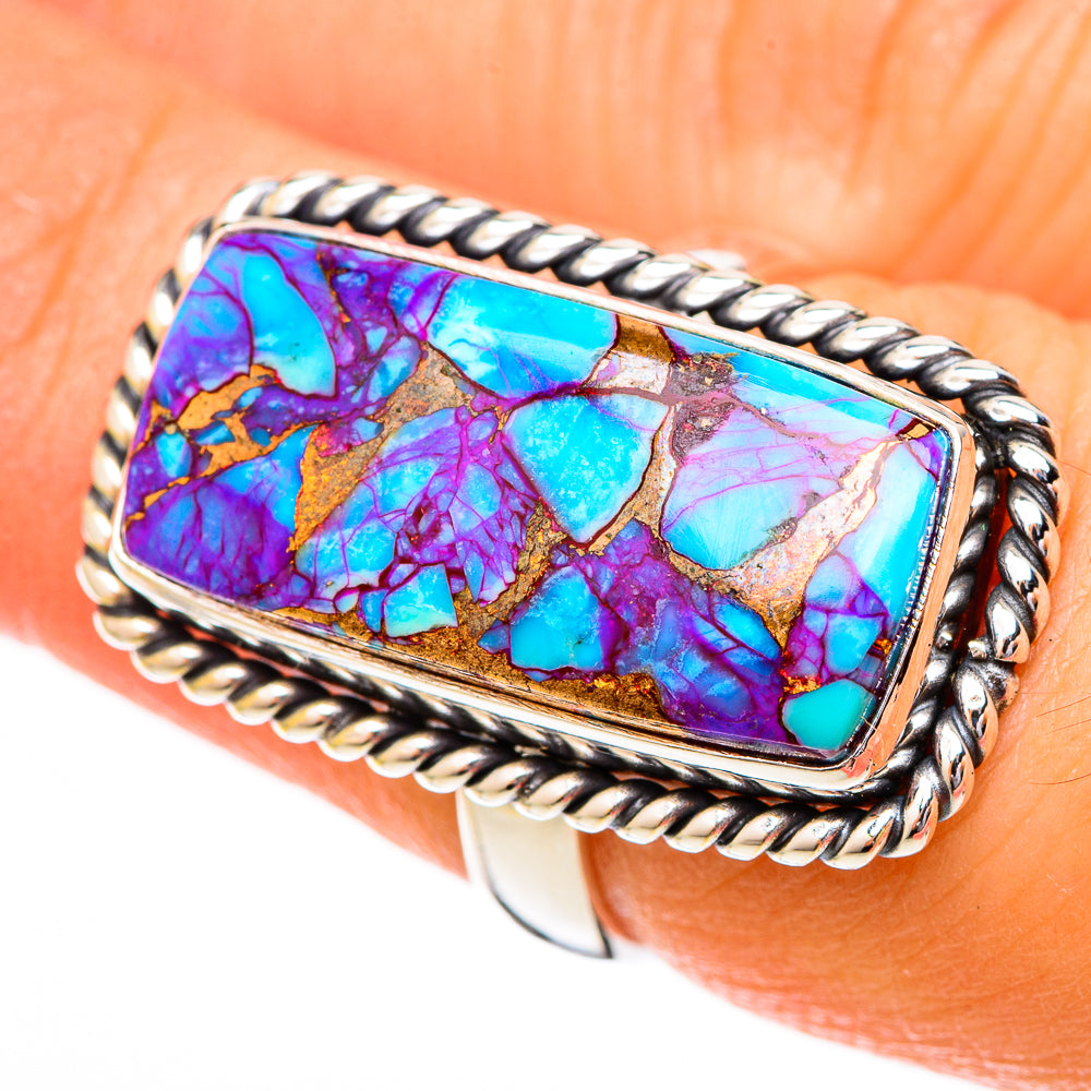 Purple Copper Composite Turquoise Rings handcrafted by Ana Silver Co - RING122686