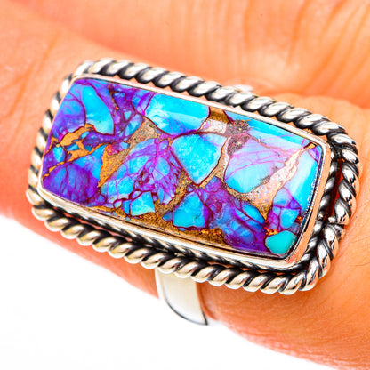 Purple Copper Composite Turquoise Rings handcrafted by Ana Silver Co - RING122686