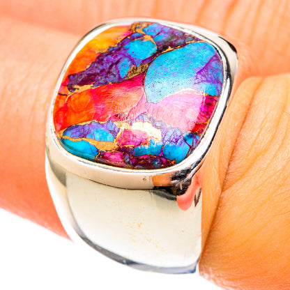 Kingman Pink Dahlia Turquoise Rings handcrafted by Ana Silver Co - RING122690