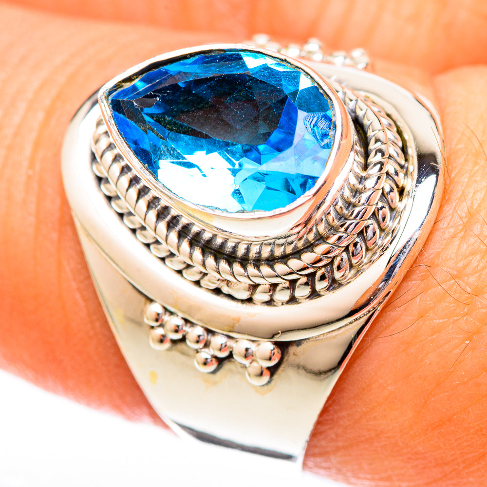 Blue Topaz Rings handcrafted by Ana Silver Co - RING122698