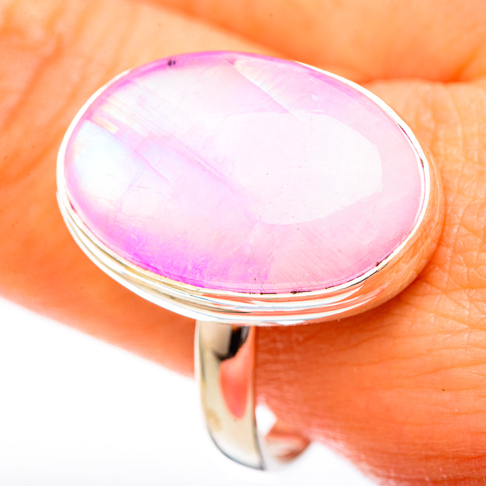 Pink Moonstone Rings handcrafted by Ana Silver Co - RING122702