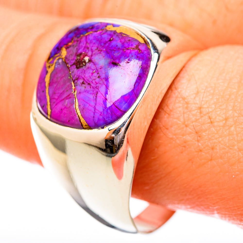 Purple Copper Composite Turquoise Rings handcrafted by Ana Silver Co - RING122704