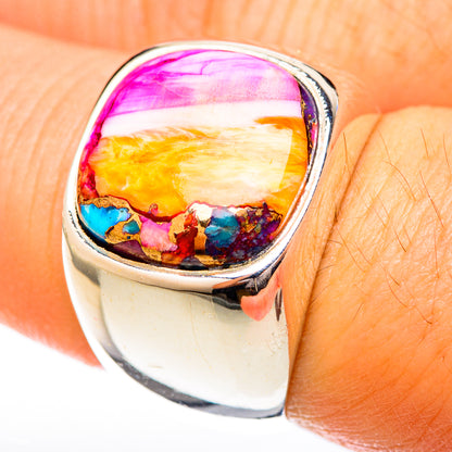 Kingman Pink Dahlia Turquoise Rings handcrafted by Ana Silver Co - RING122709