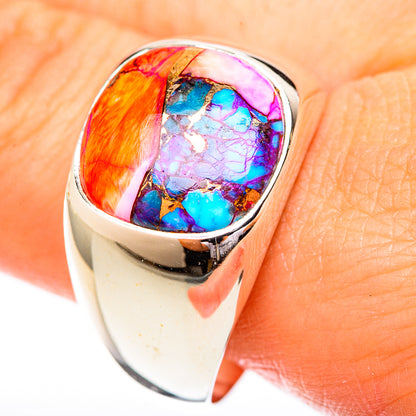 Kingman Pink Dahlia Turquoise Rings handcrafted by Ana Silver Co - RING122710