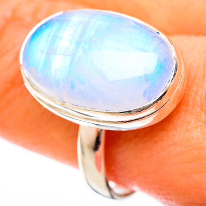 Rainbow Moonstone Rings handcrafted by Ana Silver Co - RING122716