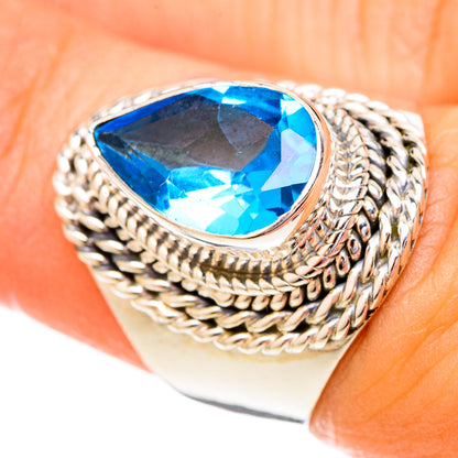 Swiss Blue Topaz Rings handcrafted by Ana Silver Co - RING122718