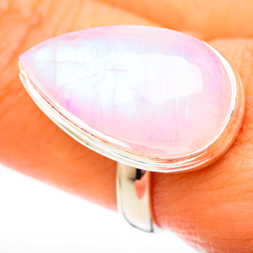 Pink Moonstone Rings handcrafted by Ana Silver Co - RING122722
