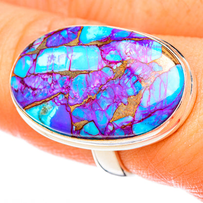 Purple Copper Composite Turquoise Rings handcrafted by Ana Silver Co - RING122724