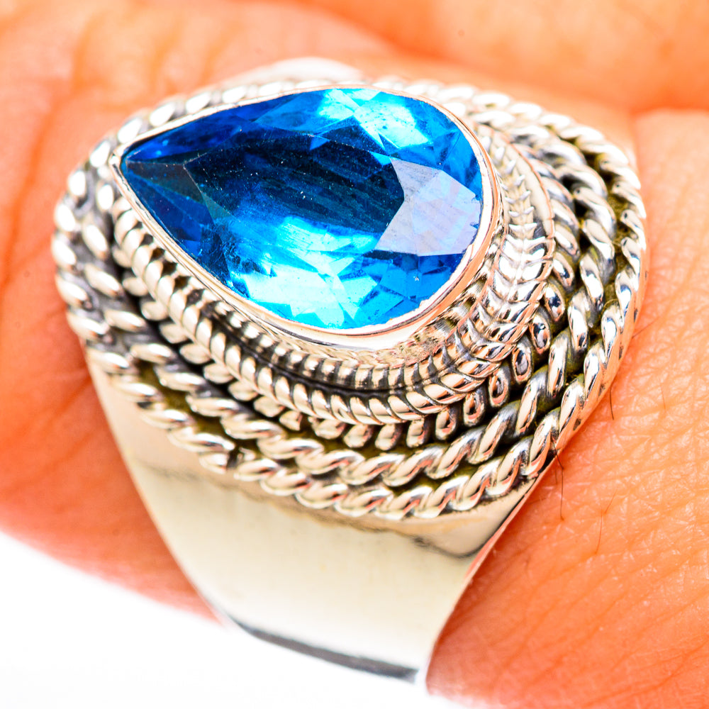 Swiss Blue Topaz Rings handcrafted by Ana Silver Co - RING122732