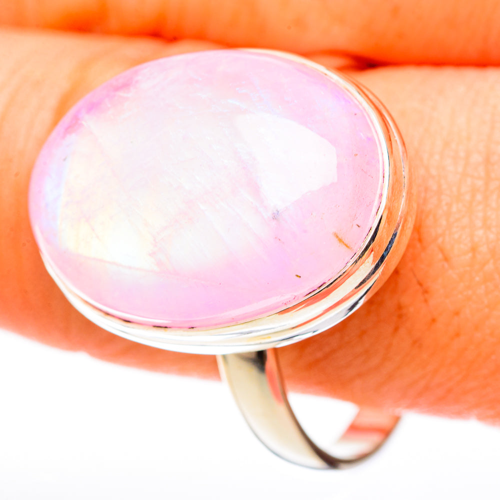 Pink Moonstone Rings handcrafted by Ana Silver Co - RING122736