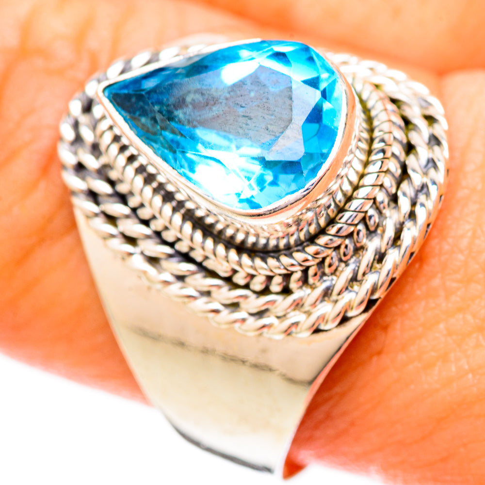 Blue Topaz Rings handcrafted by Ana Silver Co - RING122749