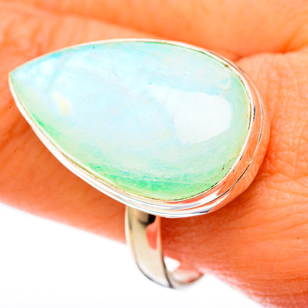 Green Moonstone Rings handcrafted by Ana Silver Co - RING122752