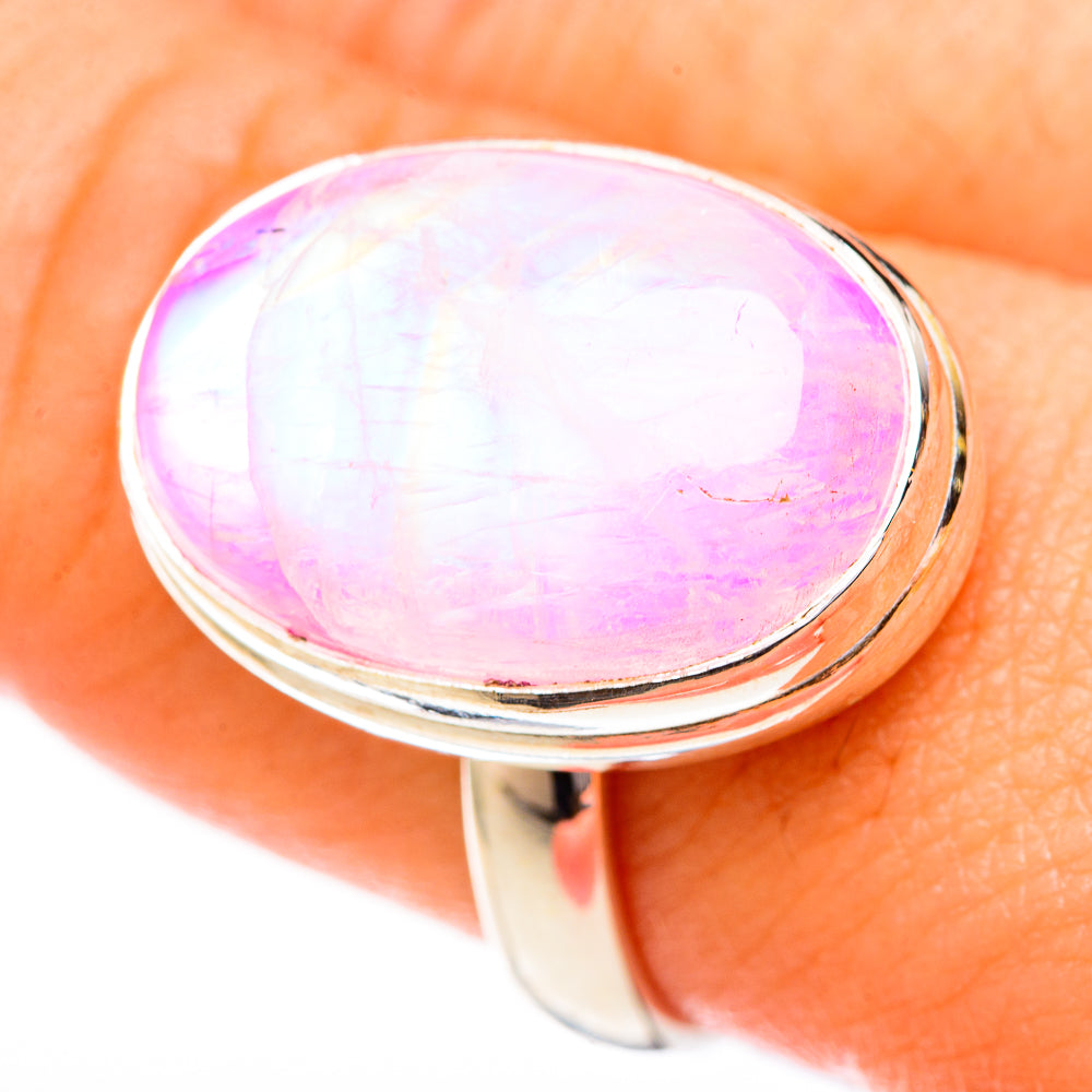 Pink Moonstone Rings handcrafted by Ana Silver Co - RING122754