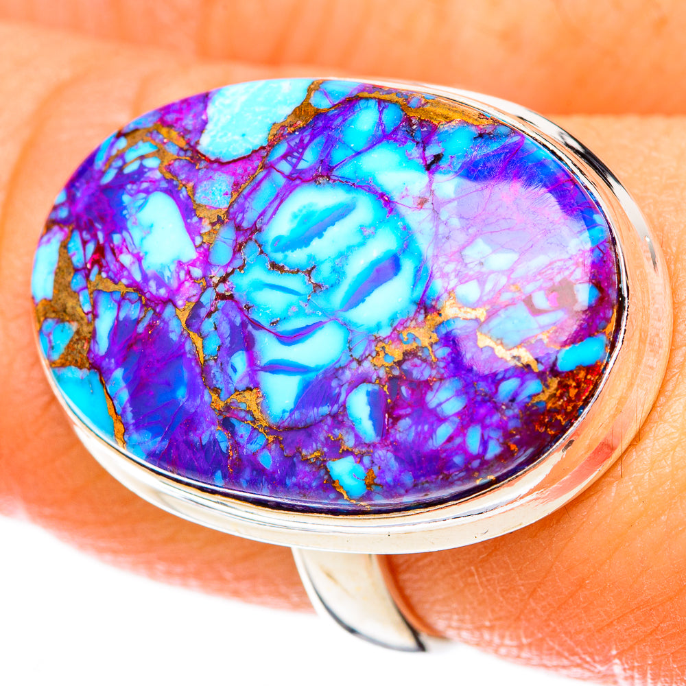 Purple Copper Composite Turquoise Rings handcrafted by Ana Silver Co - RING122756