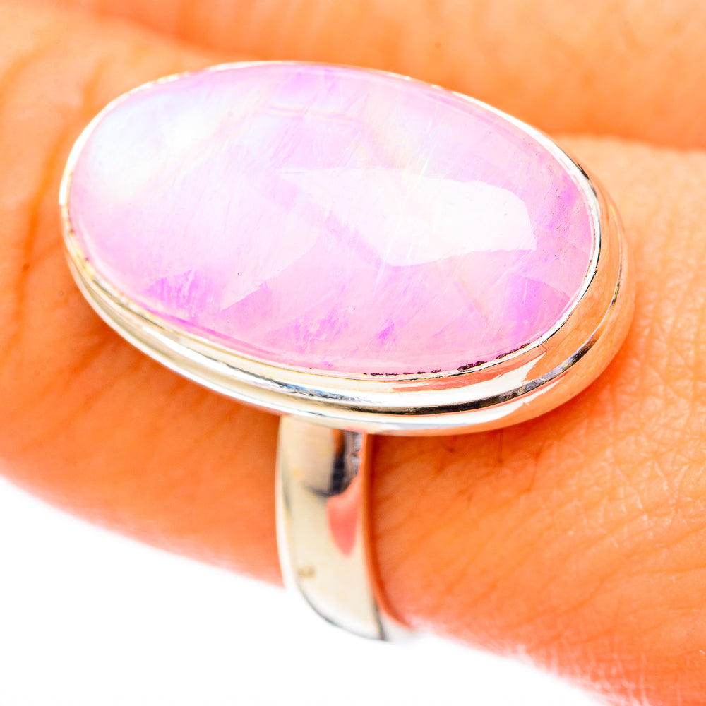 Pink Moonstone Rings handcrafted by Ana Silver Co - RING122771